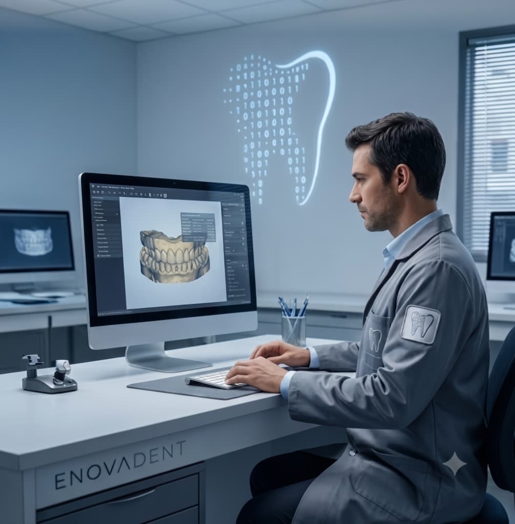 Logiciel de modélisation dentaire 3D sur iMac